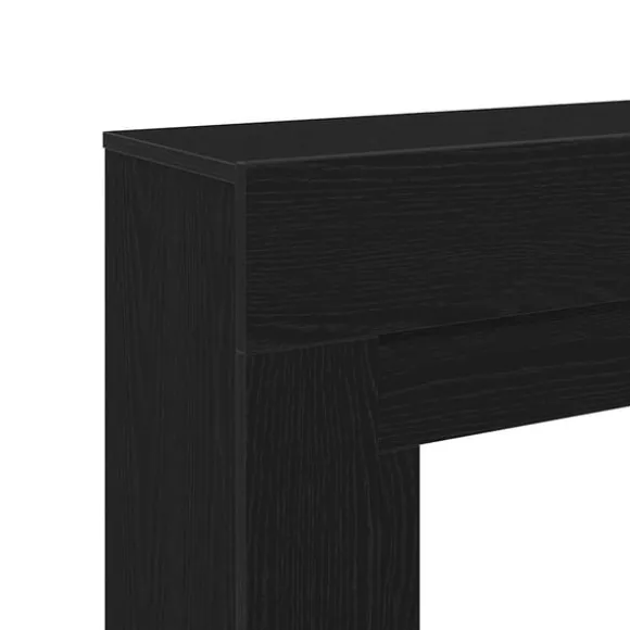 vidaXL forsats til pejs 100x30x87,5 cm konstrueret træ sort-eg