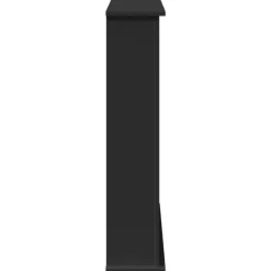 vidaXL forsats til pejs 75x20x87,5 cm konstrueret træ sort