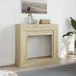vidaXL forsats til pejs 100x30x87,5 cm konstrueret træ sonoma-eg