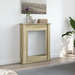 vidaXL forsats til pejs 75x20x87,5 cm konstrueret træ sonoma-eg