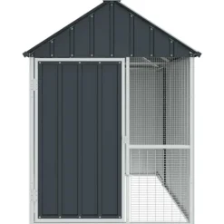 vidaXL Fuglebur Antracit 215 x 112 x 141 cm Galvaniseret stål