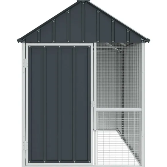 vidaXL Fuglebur Antracit 215 x 112 x 141 cm Galvaniseret stål