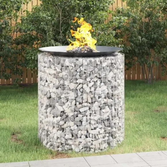 vidaXL gabion-bålkurv Ø 100 cm galvaniseret jern - Ildsteder