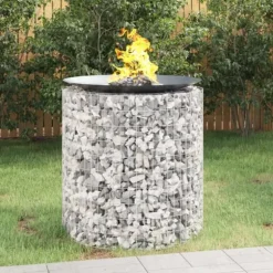 vidaXL gabion-bålkurv Ø 100 cm galvaniseret jern - Ildsteder