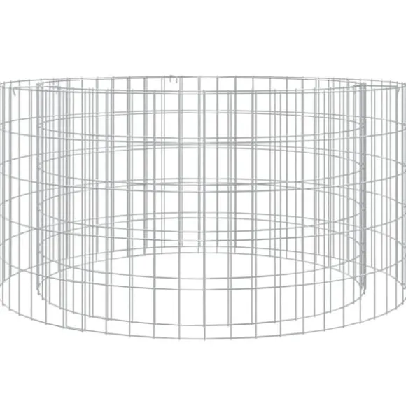 vidaXL gabion-bålkurv Ø 100 cm galvaniseret jern - Ildsteder