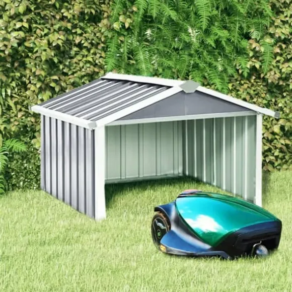 vidaXL garage til robotplæneklipper 92x97x63 cm galvaniseret stål grå - Skure & Redskabsskure
