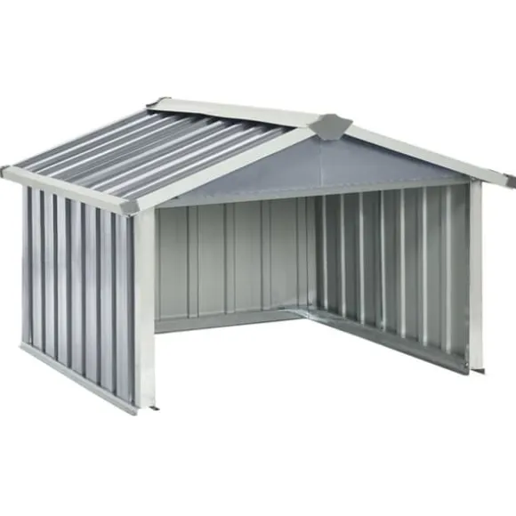 vidaXL garage til robotplæneklipper 92x97x63 cm galvaniseret stål grå - Skure & Redskabsskure