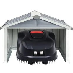 vidaXL garage til robotplæneklipper 92x97x63 cm galvaniseret stål grå - Skure & Redskabsskure