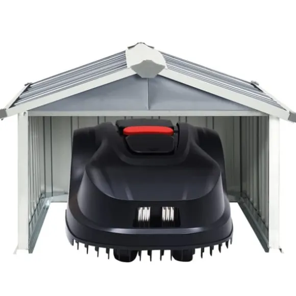 vidaXL garage til robotplæneklipper 92x97x63 cm galvaniseret stål grå - Skure & Redskabsskure