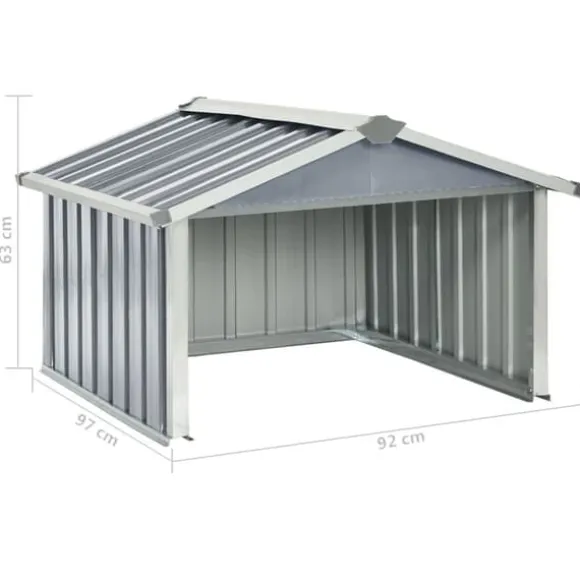 vidaXL garage til robotplæneklipper 92x97x63 cm galvaniseret stål grå - Skure & Redskabsskure