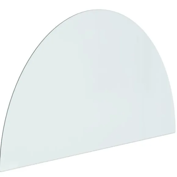 vidaXL glasplade til pejs 1000x600 mm halvrund - Glas