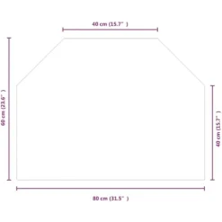 vidaXL glasplade til pejs 80x60 cm sekskantet - Glas