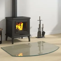 vidaXL glasplade til pejs 80x60 cm - Glas