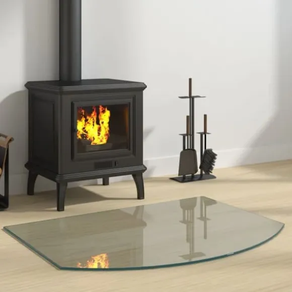 vidaXL glasplade til pejs 80x60 cm - Glas