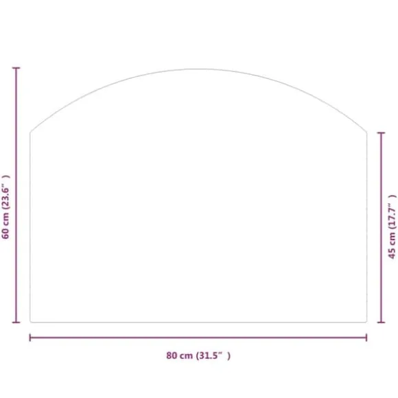 vidaXL glasplade til pejs 80x60 cm - Glas