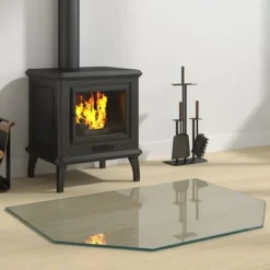 vidaXL glasplade til pejs 80x60 cm sekskantet - Glas