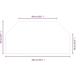 vidaXL glasplade til pejs 100x50 cm sekskantet - Glas