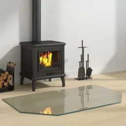 vidaXL glasplade til pejs 100x60 cm sekskantet - Glas