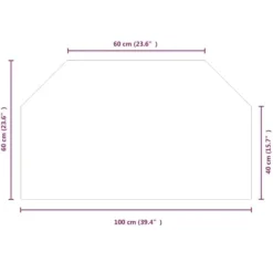 vidaXL glasplade til pejs 100x60 cm sekskantet - Glas