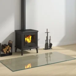 vidaXL glasplade til pejs 120x60 cm rektangulær - Glas
