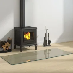 vidaXL glasplade til pejs 120x50 cm rektangulær - Glas