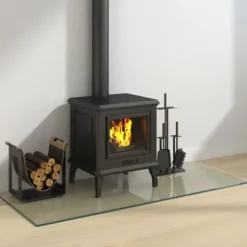 vidaXL glasplade til pejs 120x50 cm rektangulær - Glas