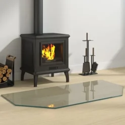 vidaXL glasplade til pejs 100x50 cm sekskantet - Glas