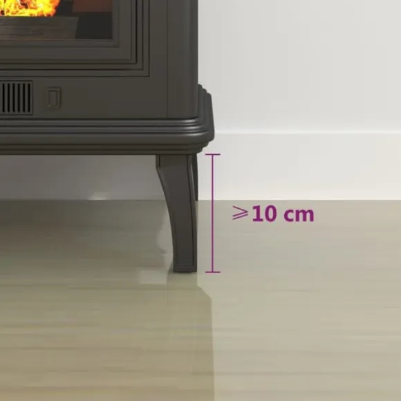vidaXL glasplade til pejs 800x600 mm halvrund - Glas