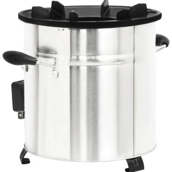 vidaXL grydekomfur m. USB-ventilator 35,5x26x28 cm rustfrit stål sølv - Ildsteder