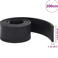 vidaXL gummikant til sneplov 200x10x1 cm sort