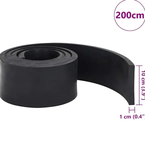 vidaXL gummikant til sneplov 200x10x1 cm sort