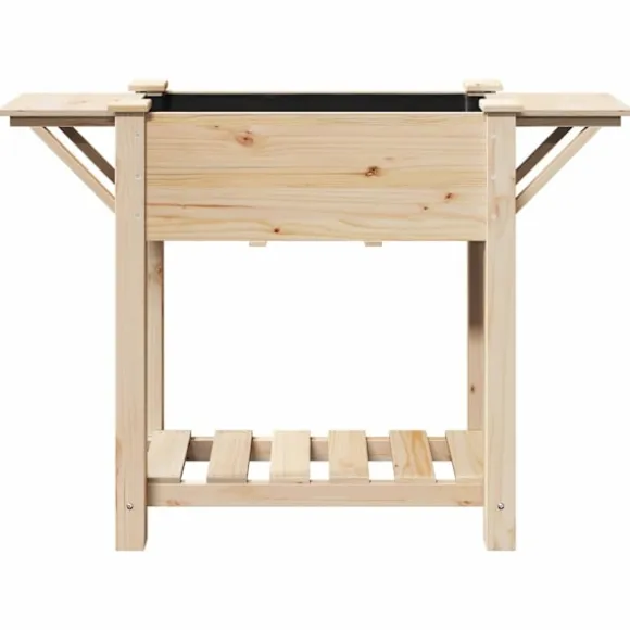 vidaXL Have Blomsterkrukke Beige 111 x 37 x 76.5 cm Massivt fyrretræ
