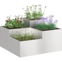 vidaXL Have Blomsterkrukke Sølv 80 x 80 x 48 cm Rustfrit stål