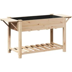 vidaXL Have Blomsterkrukke Beige 155 x 59 x 76.5 cm Massivt fyrretræ