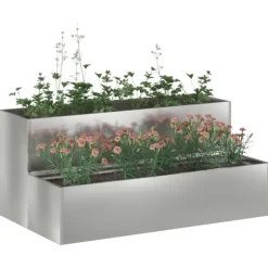 vidaXL Have Blomsterkrukke Sølv 100 x 60 x 45 cm Galvaniseret stål