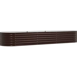 vidaXL Havebed Brun Galvaniseret stål 320 x 80 x 44 cm Slidstærk