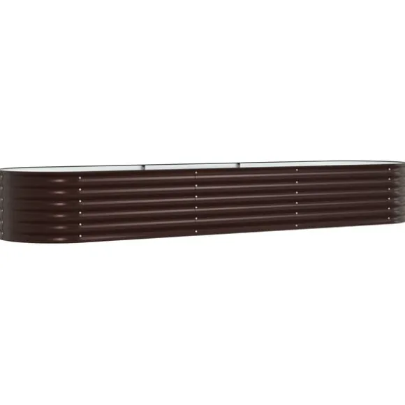 vidaXL Havebed Brun Galvaniseret stål 320 x 80 x 44 cm Slidstærk