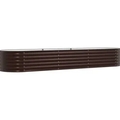 vidaXL Havebed Brun Galvaniseret stål 320 x 80 x 44 cm Slidstærk