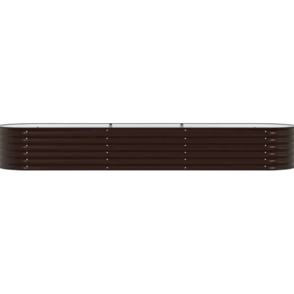 vidaXL Havebed Brun Galvaniseret stål 320 x 80 x 44 cm Slidstærk