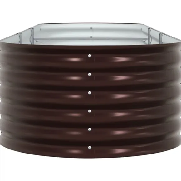 vidaXL Havebed Brun Galvaniseret stål 320 x 80 x 44 cm Slidstærk