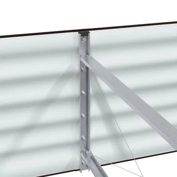 vidaXL Havebed Brun Galvaniseret stål 320 x 80 x 44 cm Slidstærk