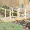 vidaXL havebro med kædegelænder 150x67x56 cm massivt grantræ - Havebroer