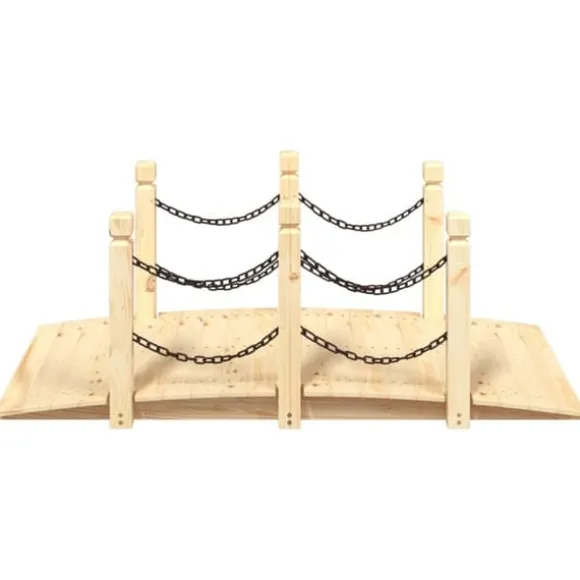 vidaXL havebro med kædegelænder 150x67x56 cm massivt grantræ - Havebroer