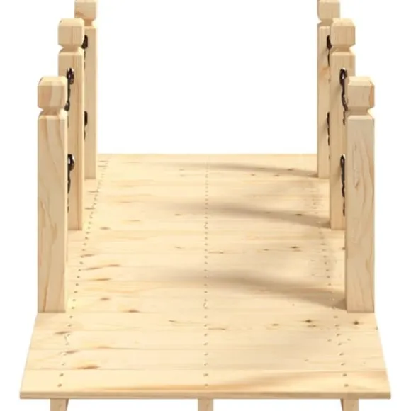 vidaXL havebro med kædegelænder 150x67x56 cm massivt grantræ - Havebroer