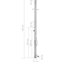 vidaXL havebruser 220 cm rustfrit stål
