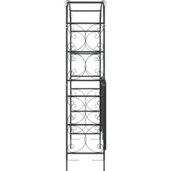 vidaXL havebue med låge 108x45x235 cm stål sort - Havebuer, espalierer & pergolaer