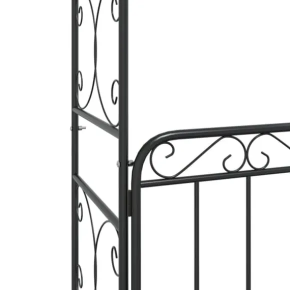 vidaXL havebue med låge 108x45x235 cm stål sort - Havebuer, espalierer & pergolaer