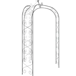 vidaXL havebue Ø180x255 cm stål sort - Havebuer, espalierer & pergolaer