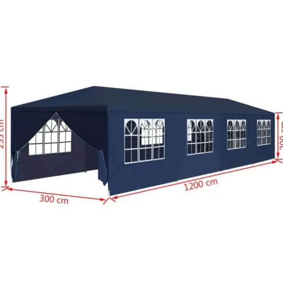 vidaXL havefesttelt 3 x 12 m blå - Festtelte & havepavilloner