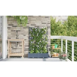 vidaXL Havekrukke med trellis Lysegrå 80 x 40 x 125.5 cm PP